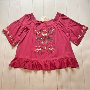 NWT - Umgee - Women’s Embroidered Blouse